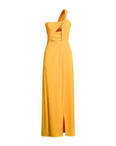 Patrizia Pepe Woman Maxi Dress Marigold Size 2 Acetate, Polyamide, Elastane In Yellow