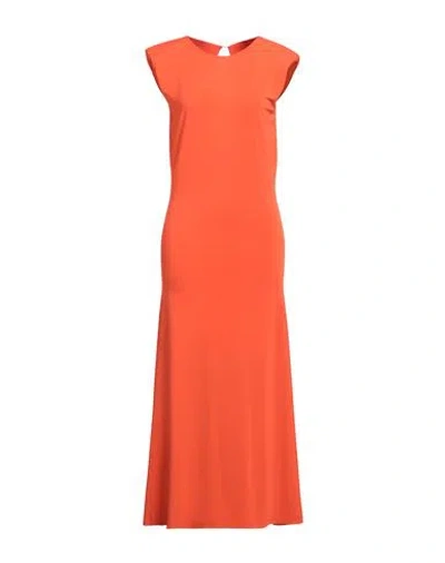 Patrizia Pepe Woman Maxi Dress Orange Size 2 Acetate, Polyamide, Elastane