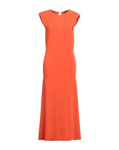 Patrizia Pepe Woman Maxi Dress Orange Size 2 Acetate, Polyamide, Elastane In Red