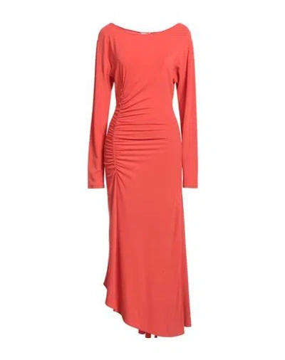Patrizia Pepe Woman Maxi Dress Orange Size 3 Acetate, Polyamide, Elastane