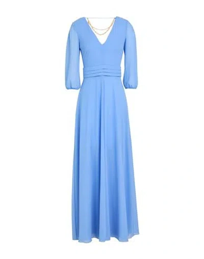 Patrizia Pepe Woman Maxi Dress Pastel Blue Size 6 Polyester