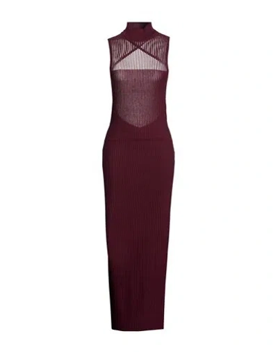 Patrizia Pepe Woman Maxi Dress Plum Size 0 Viscose, Polyester, Polyamide In Burgundy