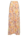 Patrizia Pepe Pleated Maxi Chiffon Skirt In Orange