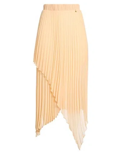Patrizia Pepe Woman Maxi Skirt Apricot Size 4 Polyester In Orange