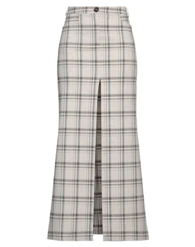 Patrizia Pepe Woman Maxi Skirt Beige Size 8 Polyester, Viscose, Elastane In Pattern