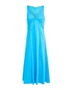 Patrizia Pepe Woman Midi Dress Azure Size 6 Cotton, Polyamide, Elastane In Blue