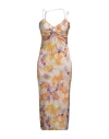 Patrizia Pepe Floral-print Midi Dress In Beige