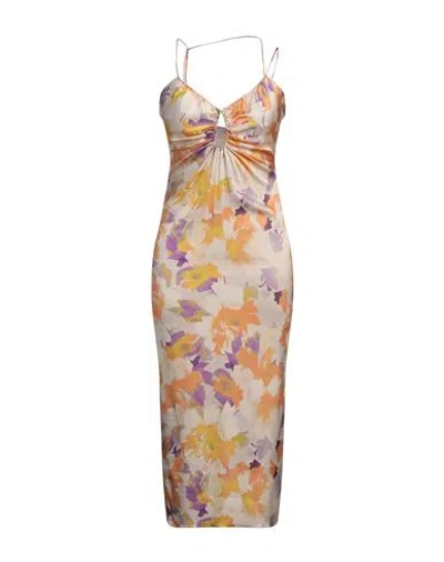 Patrizia Pepe Floral-print Midi Dress In Beige