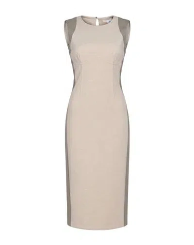 Patrizia Pepe Woman Midi Dress Beige Size 2 Polyester, Viscose, Elastane In Neutral