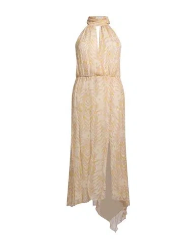 Patrizia Pepe Woman Midi Dress Beige Size 4 Viscose In Neutral