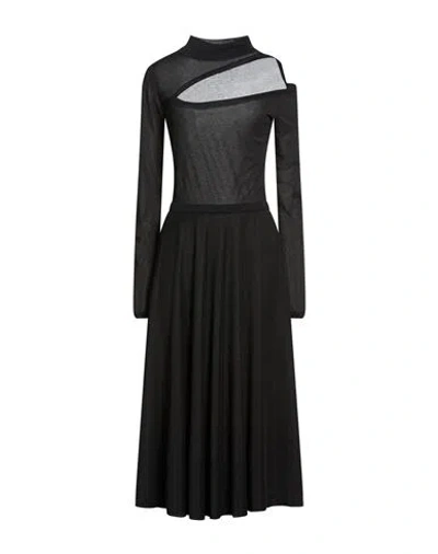 Patrizia Pepe Woman Midi Dress Black Size 0 Viscose, Polyester, Polyamide, Elastane