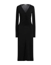 PATRIZIA PEPE PATRIZIA PEPE WOMAN MIDI DRESS BLACK SIZE 2 ACETATE, POLYAMIDE, ELASTANE