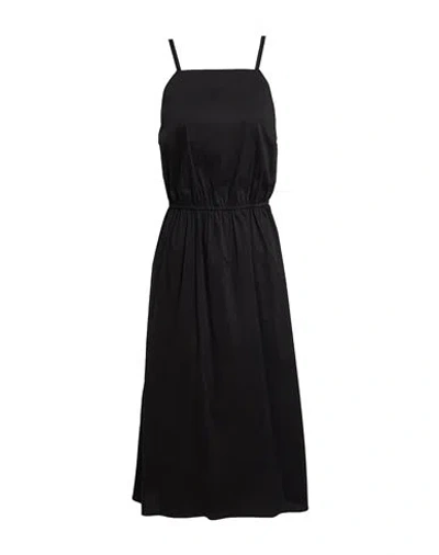 Patrizia Pepe Woman Midi Dress Black Size 10 Cotton, Polyamide, Elastane