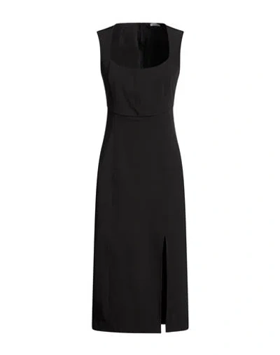 Patrizia Pepe Woman Midi Dress Black Size 10 Polyester, Elastane In Blue