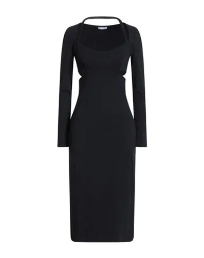Patrizia Pepe Woman Midi Dress Black Size 2 Polyamide, Elastane