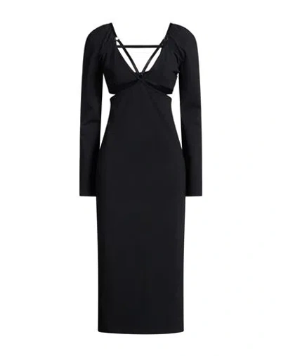 Patrizia Pepe Woman Midi Dress Black Size 2 Polyester, Elastane