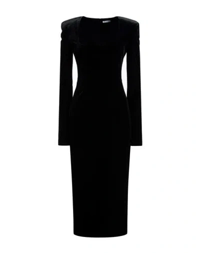 Patrizia Pepe Woman Midi Dress Black Size 2 Polyester, Elastane