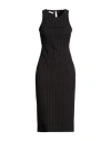 Patrizia Pepe Woman Midi Dress Black Size 2 Polyester, Viscose, Elastane In Black