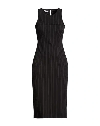 Patrizia Pepe Woman Midi Dress Black Size 2 Polyester, Viscose, Elastane