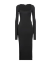 Patrizia Pepe Woman Midi Dress Black Size 2 Viscose, Elastane, Glass