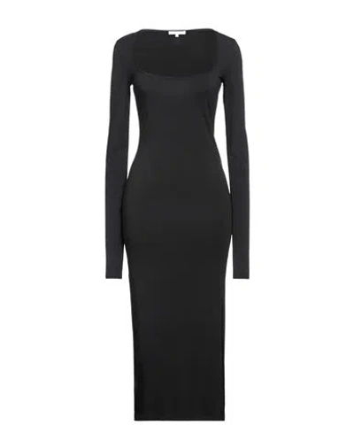 Patrizia Pepe Woman Midi Dress Black Size 2 Viscose, Elastane, Glass
