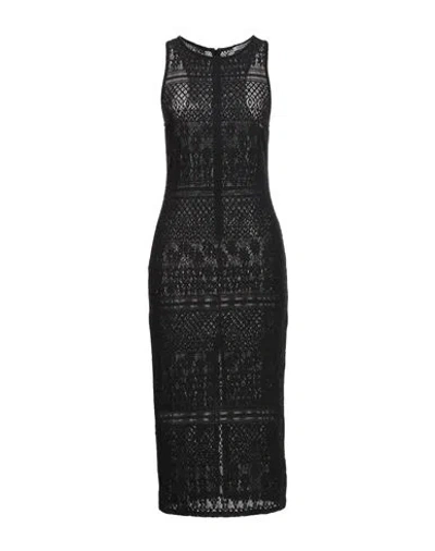 Patrizia Pepe Woman Midi Dress Black Size 3 Cotton, Polyamide, Elastane