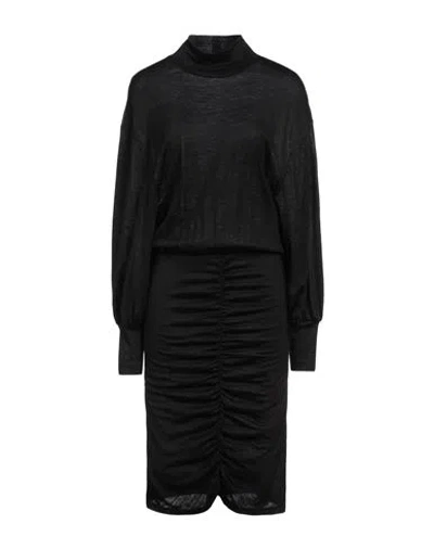 Patrizia Pepe Woman Midi Dress Black Size 3 Wool, Acrylic