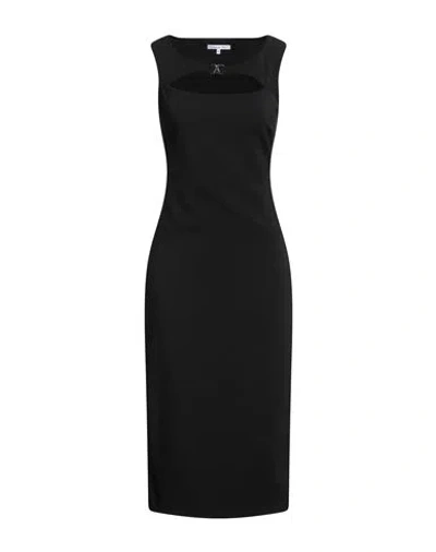 Patrizia Pepe Woman Midi Dress Black Size 4 Polyester, Elastane In Animal Print