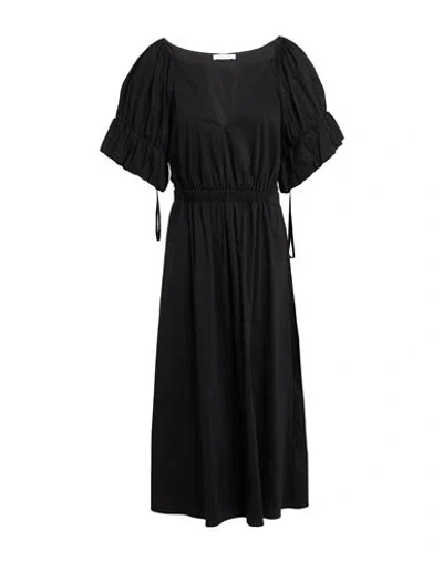 Patrizia Pepe Woman Midi Dress Black Size 6 Cotton, Polyamide, Elastane