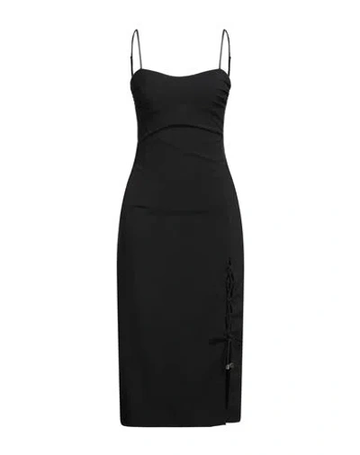Patrizia Pepe Woman Midi Dress Black Size 6 Polyester, Viscose, Elastane