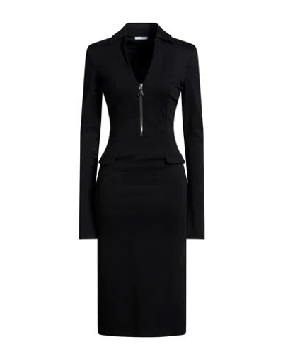Patrizia Pepe Woman Midi Dress Black Size 6 Viscose, Polyamide, Elastane