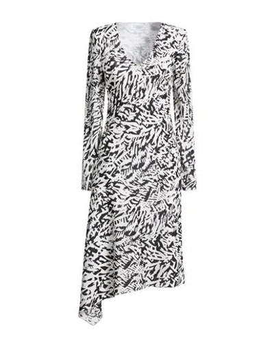 Patrizia Pepe Woman Midi Dress Black Size 8 Polyester In Multi