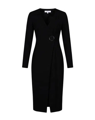 Patrizia Pepe Woman Midi Dress Black Size 8 Polyester, Virgin Wool, Elastane