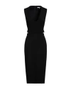 Patrizia Pepe Woman Midi Dress Black Size 8 Viscose, Polyamide, Elastane In Black