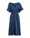 Patrizia Pepe Woman Midi Dress Blue Size 8 Cotton, Polyamide, Elastane