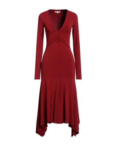 Patrizia Pepe Woman Midi Dress Brick Size 2 Acetate, Polyamide, Elastane In Red