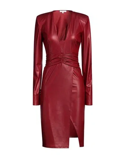 Patrizia Pepe Woman Midi Dress Burgundy Size 0 Polyester, Elastane In Red