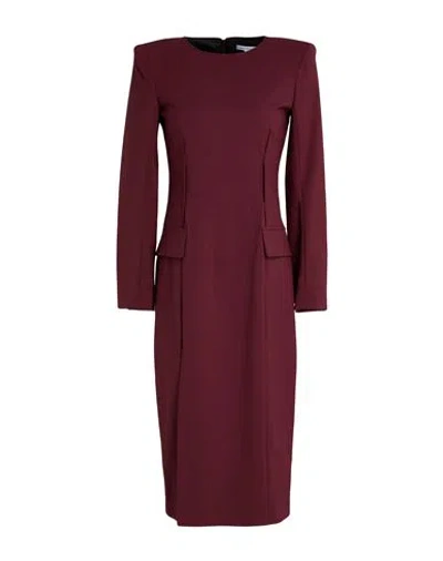Patrizia Pepe Woman Midi Dress Burgundy Size 4 Polyester, Virgin Wool, Elastane In Red