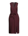 Patrizia Pepe Woman Midi Dress Burgundy Size 8 Viscose, Linen In Red