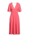 Patrizia Pepe Woman Midi Dress Coral Size 10 Polyester In Pink