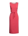Patrizia Pepe Woman Midi Dress Coral Size 6 Polyester, Elastane In Red