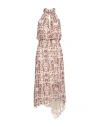 Patrizia Pepe Woman Midi Dress Cream Size 10 Viscose In Brown