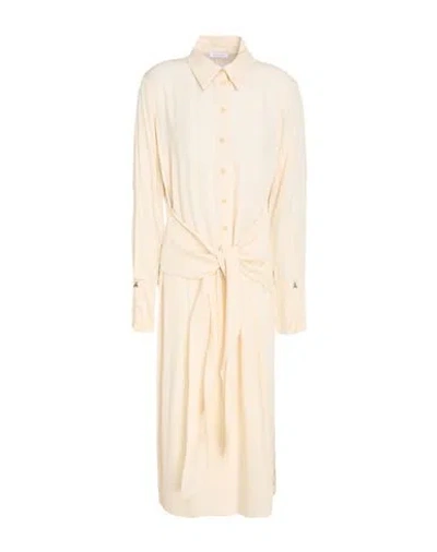 Patrizia Pepe Woman Midi Dress Cream Size 10 Viscose In Neutral