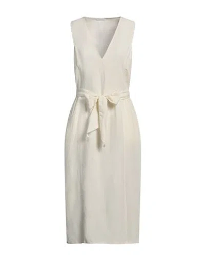Patrizia Pepe Woman Midi Dress Cream Size 8 Viscose, Linen In White