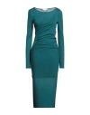 Patrizia Pepe Woman Midi Dress Deep Teal Size 2 Acrylic, Virgin Wool In Green