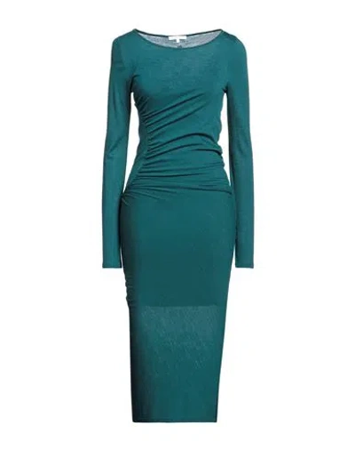 Patrizia Pepe Woman Midi Dress Deep Teal Size 2 Acrylic, Virgin Wool In Green