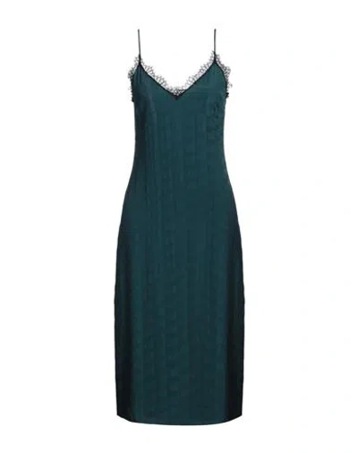 Patrizia Pepe Woman Midi Dress Deep Teal Size 8 Viscose, Polyamide In Green