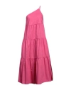 Patrizia Pepe Woman Midi Dress Fuchsia Size 10 Cotton In Pink