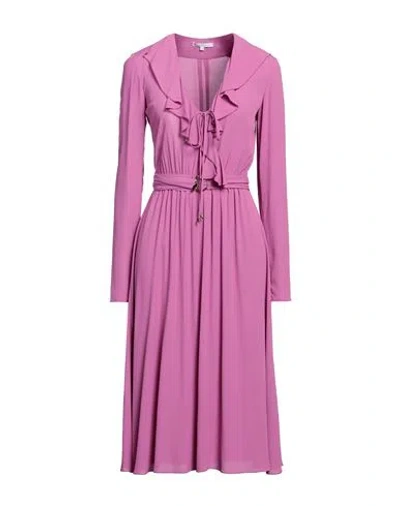 Patrizia Pepe Woman Midi Dress Fuchsia Size 2 Viscose In Pink