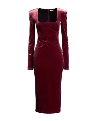 Patrizia Pepe Woman Midi Dress Garnet Size 0 Polyester, Elastane In Red